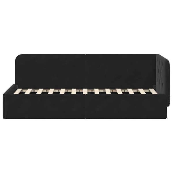 Maison Exclusive - Musta kulmasänky 80 x 200 cm Sametti