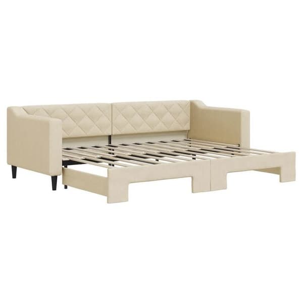 Maison Exclusive - Sovesofa med udtræk uden madras creme 80x200 cm Grädde