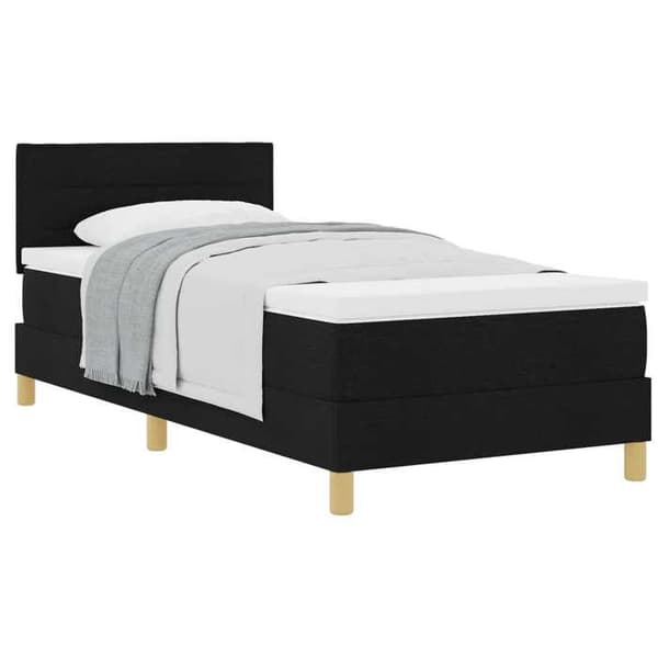 Maison Exclusive - Fjederseng med sort pude 90 x 190 cm stof
