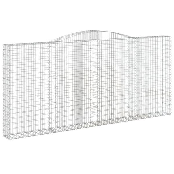 Maison Exclusive - Bågformade gabionkorgar 3 st 400x30x180/200 cm Galvaniserat stål silver-