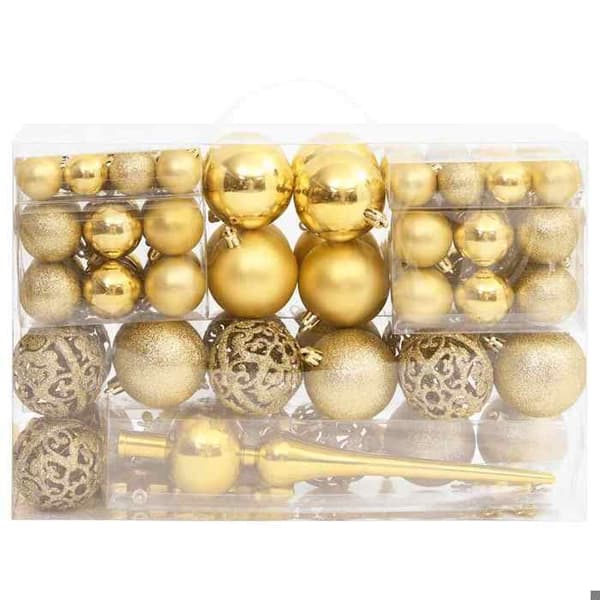 Maison Exclusive - Set med 111 stycken julkulor i guld av polystyren