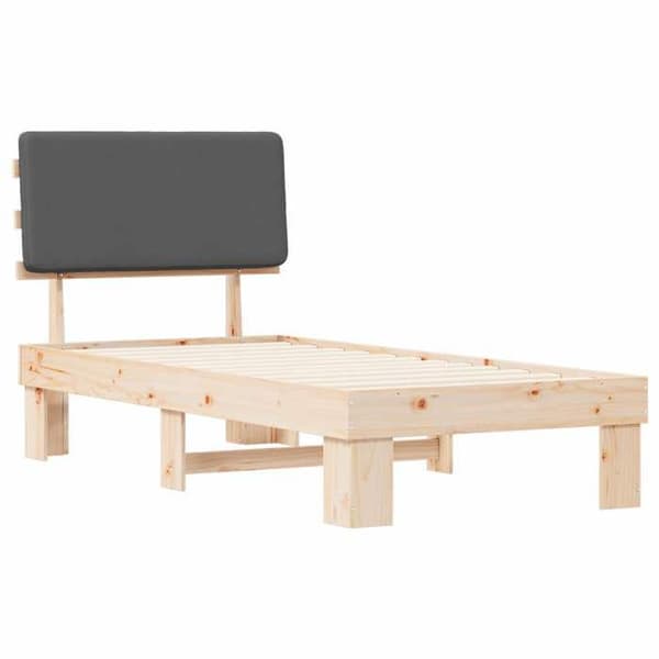 Maison Exclusive - Sänkykehys pehmustetulla päädyllä Tummanharmaa 90 x 190 cm Mörkgrå