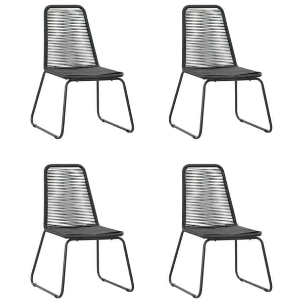 Maison Exclusive - Trädgårdsset 5 delar PVC flätad svart