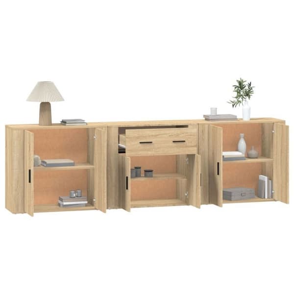 Maison Exclusive - Bufféer 3 st Sonoma ek Ingenjörsträ