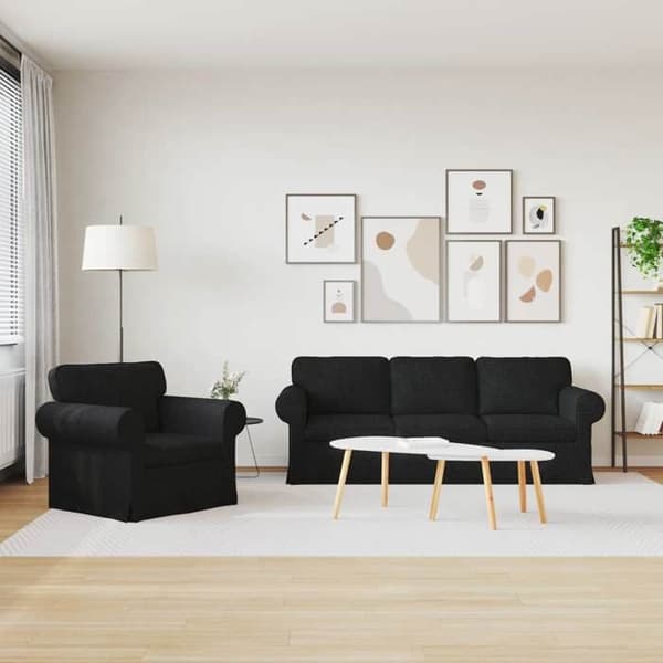 Maison Exclusive - Sæt af 2 sofaer i sort stof