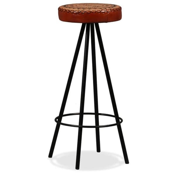 Maison Exclusive - Barstolar set om 2 äkta läder brunt och svart