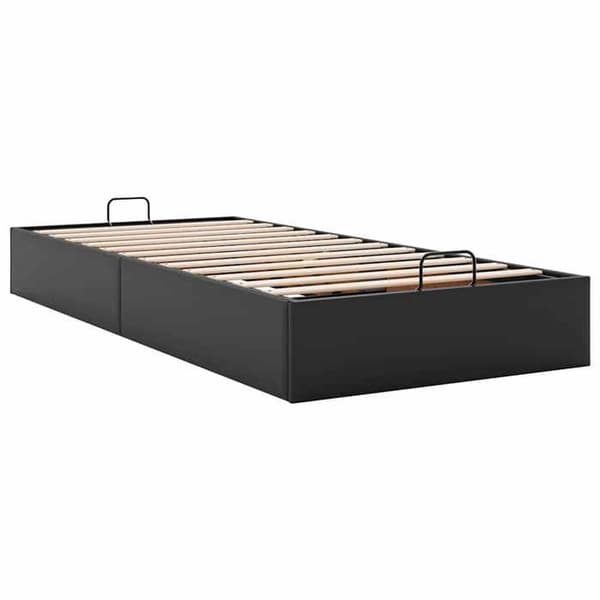 Sengestel ottoman - EKSKLUSIV HUS - Ottoman - 80x200 cm - Syntetisk læder sort - Hydraulisk løft Svart