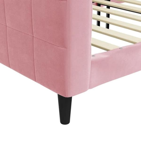 Maison Exclusive - Sängsoffa utan madrass rosa 90x200 cm sammet Ros