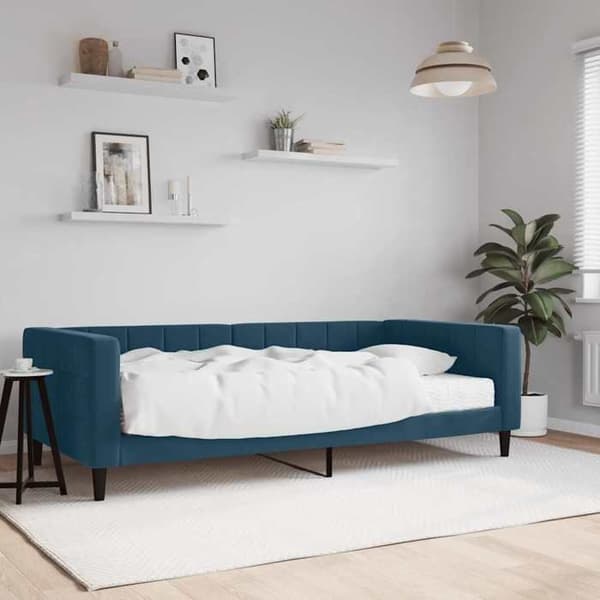 Maison Exclusive - Dagbädd med blå madrass 100x200 cm sammet Blå