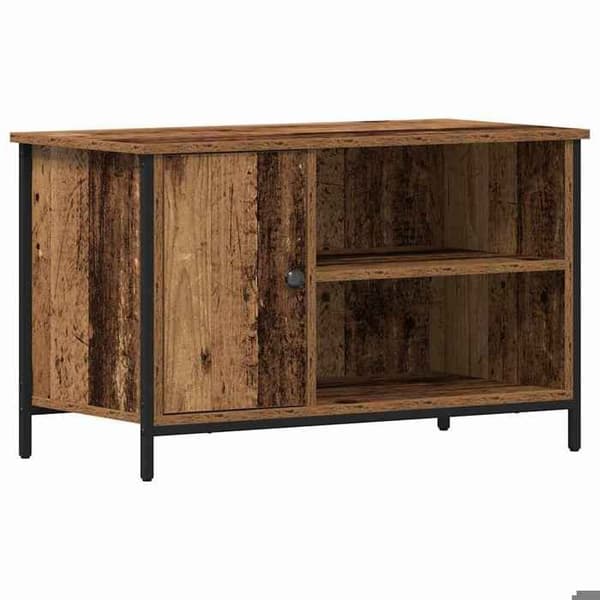 TV-möbel - EXKLUSIV HEM - 80x40x50 cm - Ingenjörsträ - Stålram - Brun