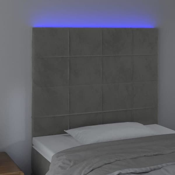 Maison Exclusive - LED-päätyharso Vaaleanharmaa 90x5x118/128 cm Sametti ljusgrått