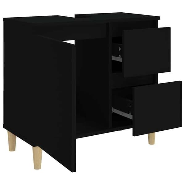 Maison Exclusive - Sort badeværelsesskab 65x33x60 cm i ingeniørtræ