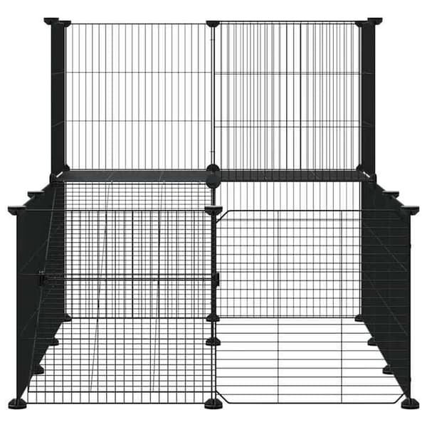 Maison Exclusive - 20-panelers kæledyrbur med sort dør 105x70x70 cm