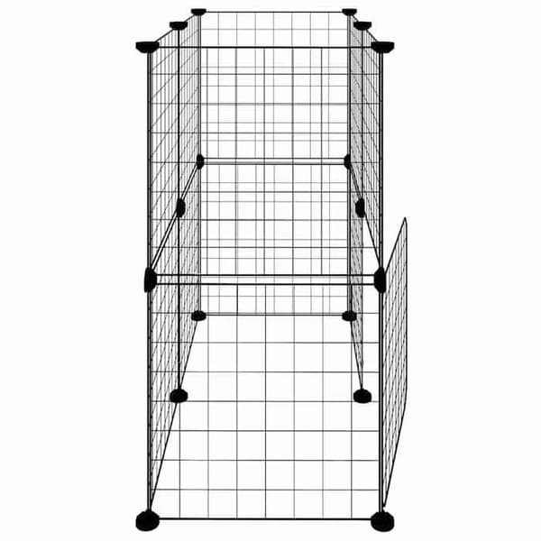 Maison Exclusive - Kæledyrbur med 12 paneler og dør Sort 70x35x70 cm
