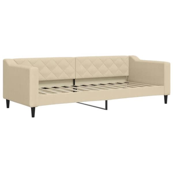 Maison Exclusive - Sängsoffa utan madrass crème 80x200 cm tyg Grädde