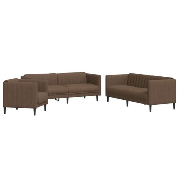 Maison Exclusive - Sæt af 3 brune stofsofaer