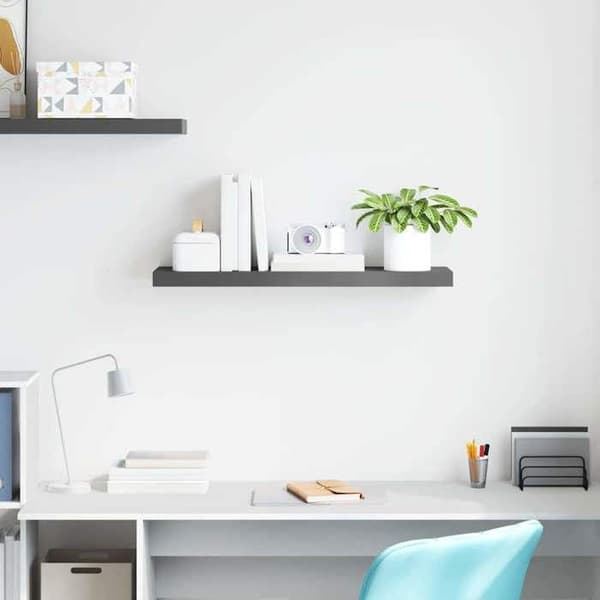 Maison Exclusive - Kelluva seinähylly Harjattu harmaa 80x23,5x3,8 cm MDF
