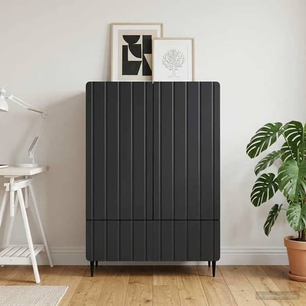 Maison Exclusive - Buffet Sort 66 x 34,5 x 97 cm Ingeniørtræ Svart