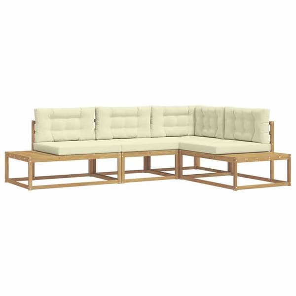 Maison Exclusive - Utomhus soffgrupp 4 delar 4 platser Polyester Vit