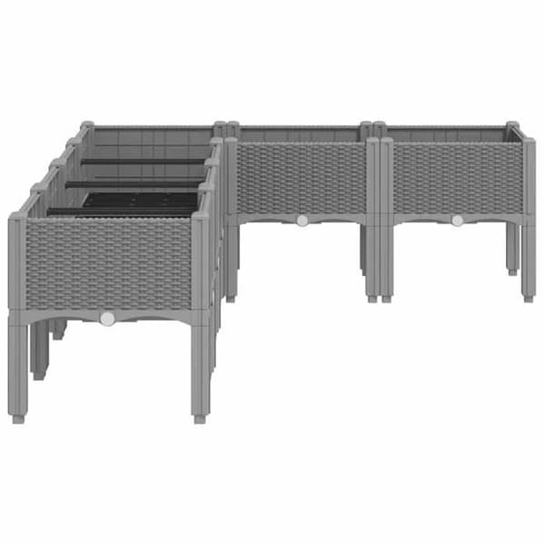 Maison Exclusive - Blomlåda med ljusgrå ben 160x120x42 cm PP