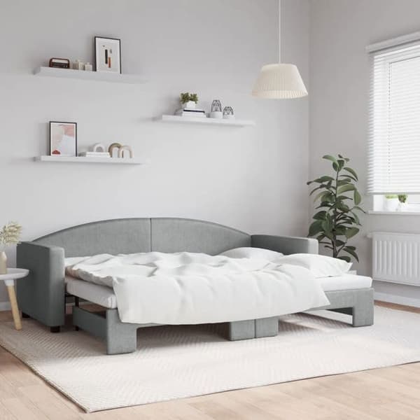 Maison Exclusive - Sovesofa med udtræk uden madras lys grå 80x200 cm