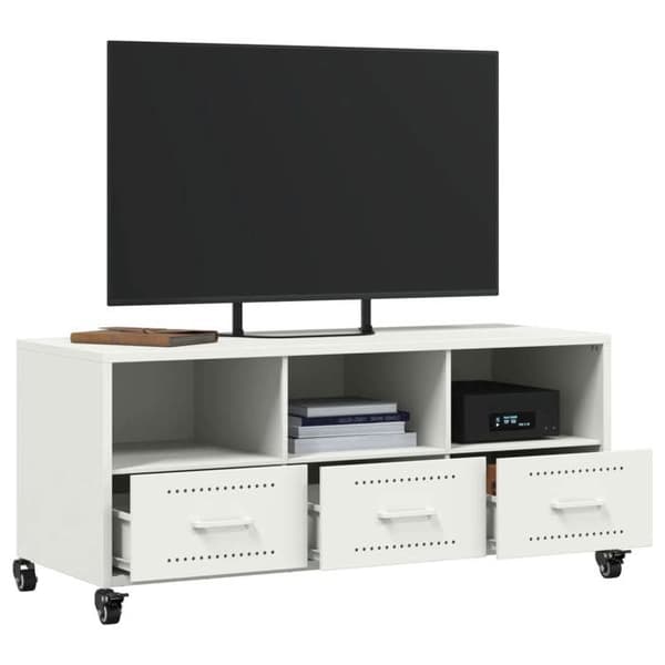 Maison Exclusive - TV-möbel vit 100,5x39x43,5 cm stål Vit