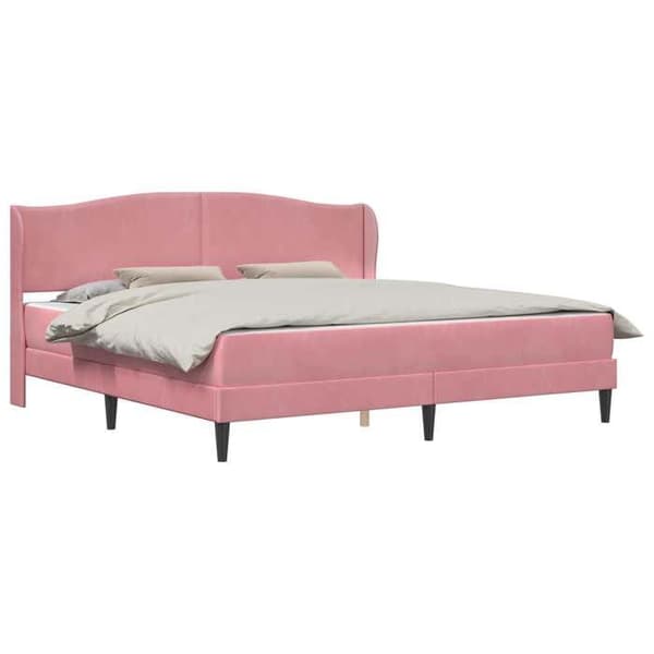 Sengestel - EKSKLUSIV HUS - 180 x 200 cm - Velour - Hovedgærde - Opbevaring under seng Ros