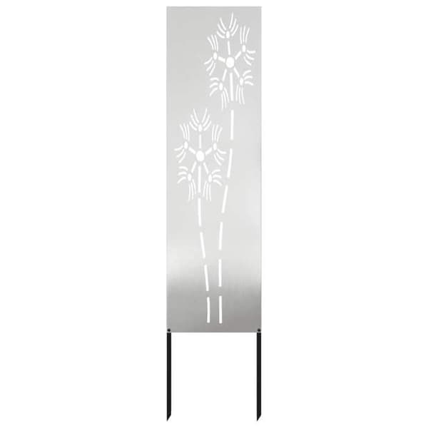 Trädgårdsskärm - EXKLUSIV HEM - Rektangulär - Matt stål - Silverfärgad - 32 x 140 cm Silver