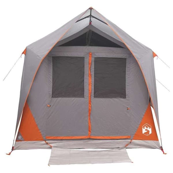 Maison Exclusive - Tunnel telt 8 personer Grå og orange Polyester og Stål