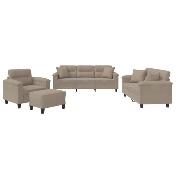 Maison Exclusive - Sæt af 4 sofaer med puder Taupe Mikrofiberstof