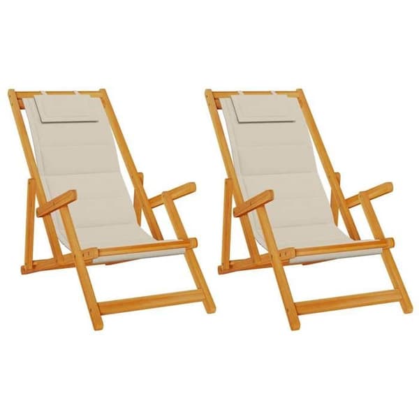 Maison Exclusive - Strandstol 2 stk Brun Massiv Akacietræ brun