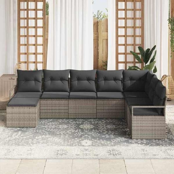 Maison Exclusive - 8 osan sohvasetti harmaa polyrottinki