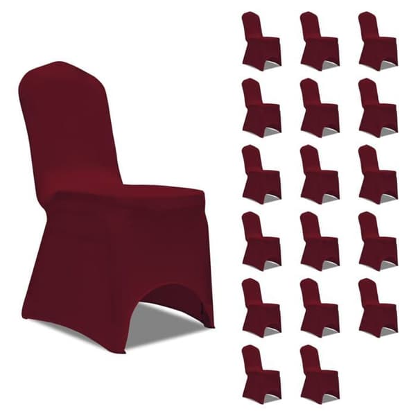Maison Exclusive - Elastiske stolbetræk Bordeaux 18 stk. Bordeaux