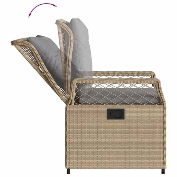 Maison Exclusive - Puutarhakalusteryhmä tyynyillä 5 kpl Beige polyrottinki