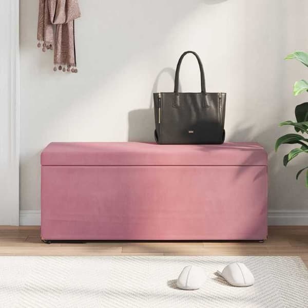 Taburet - EKSKLUSIV HUS - Rosa Taburet - Rosa - Velour & komposittræ - Moderne Ros