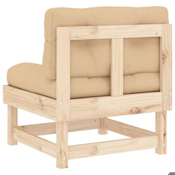 Maison Exclusive - Central soffa med kuddar av massivt furu