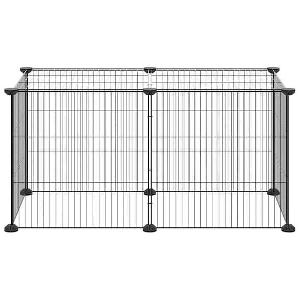 Maison Exclusive - Kæledyrbur med 8 paneler Sort 70x35x35 cm Stål