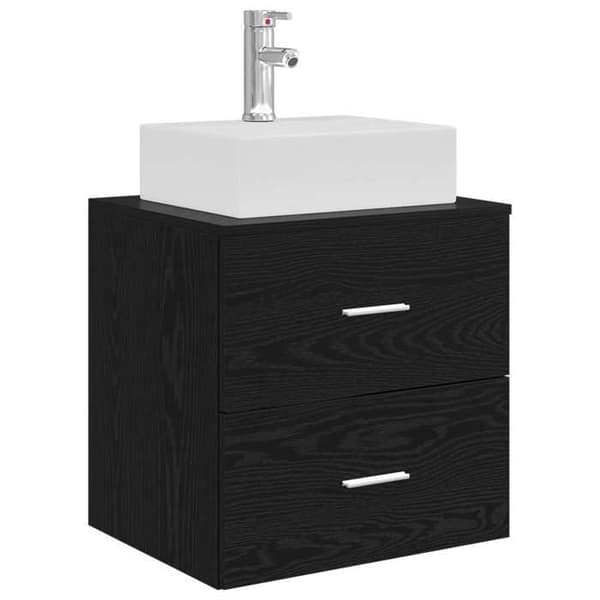 Eksklusiv hus - Vægmonteret håndvask vanity i sort eg 49,5 x 41 x 62,5 cm