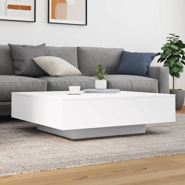 Maison Exclusive - Låg bord vit 100x100x31 cm ingenjörsträ Vit
