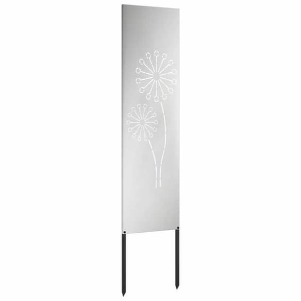 Trädgårdsskärm - EXKLUSIV HEM - Rektangulär - Matt stål - Dekorativa inlägg - 32 x 140 cm Silver