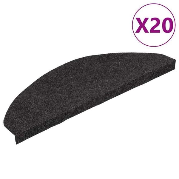 Maison Exclusive - Selvklebende trappetæpper 20 stk sort 65x22,5x3,5 cm