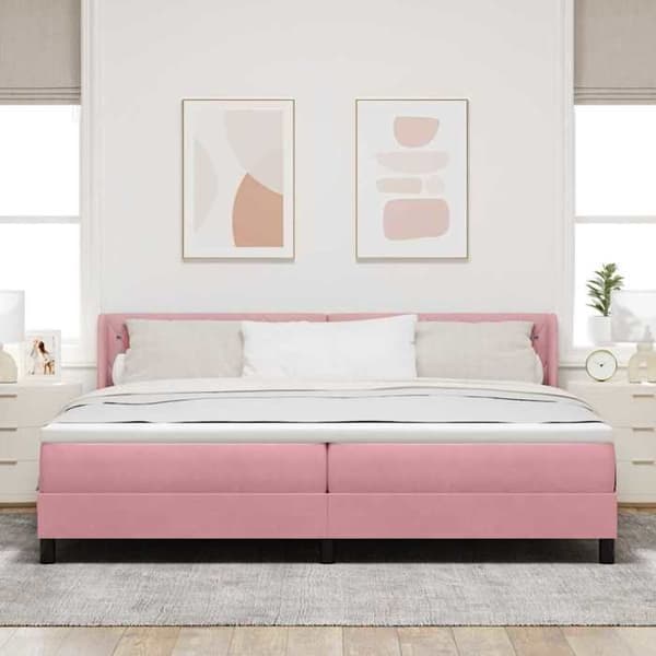 Maison Exclusive - Jousipatja ruusupäällysteellä 200 x 200 cm Sametti Ros