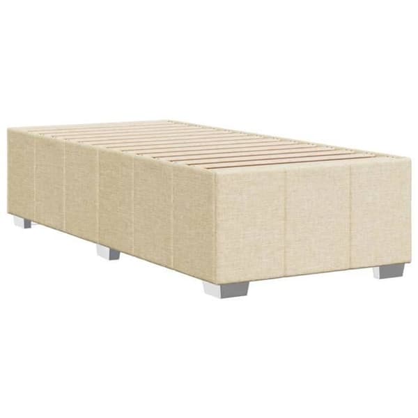 Sengestel - EKSKLUSIV HUS - 90x200 cm - Creme polyesterstof - Lamelseng Grädde
