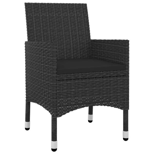 Maison Exclusive - Trädgårds matsalsset med kuddar 5 delar Flätad resin Glas