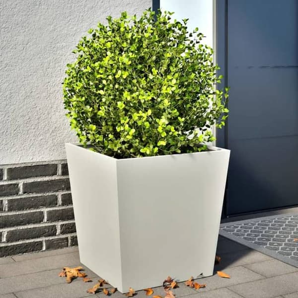 Maison Exclusive - Blomlådor 2 st vit 50x50x50 cm stål