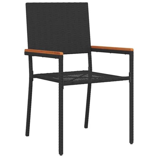 Maison Exclusive - 7 pc have spisebordssæt i sort polyrotin Svart