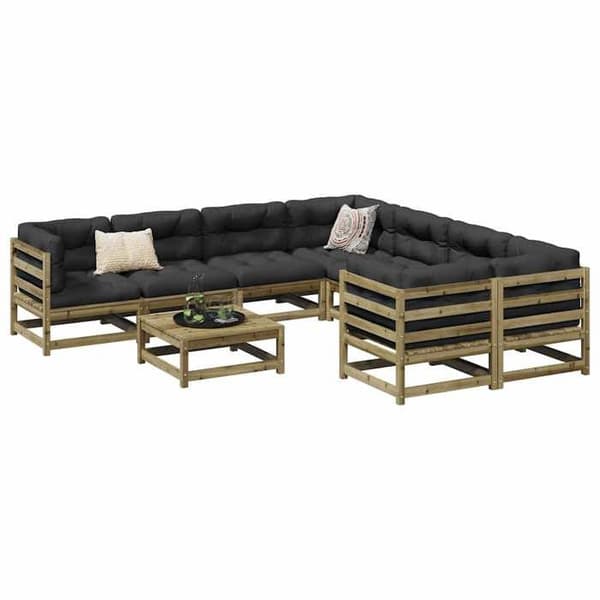 Maison Exclusive - Trädgårdsmöbler 9 delar impregnerad furu