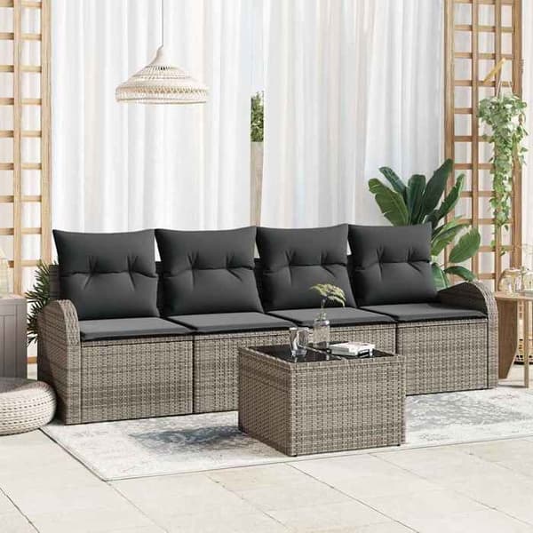 Maison Exclusive - Harmaa puutarhakalustesarja 55 x 55 x 37 cm polyrottinkia