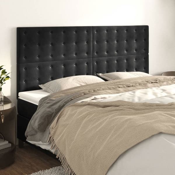 Maison Exclusive - Sort Hovedgærde 180x5x118/128 cm Velour Svart