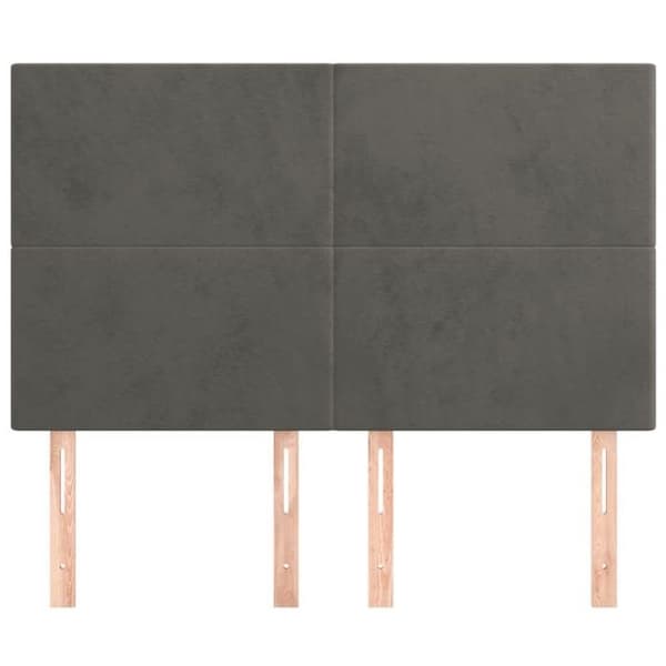 Sänggavel - Maison Exclusive - Mörkgrå - Mjuk sammet - Justerbar höjd 144 x 5 x 118/128 cm Mörkgrå
